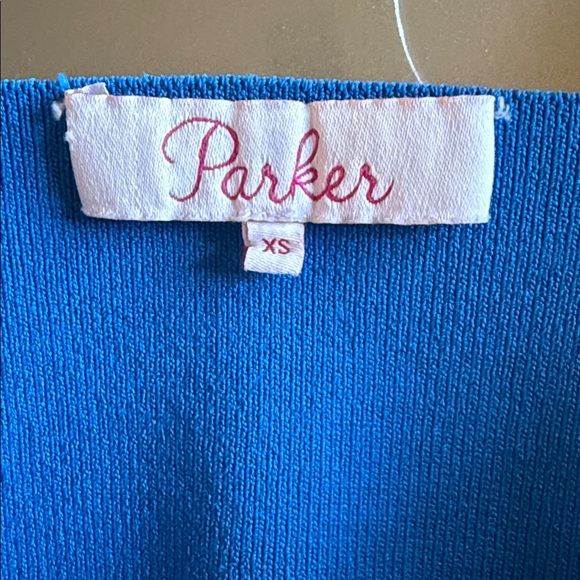 PARKER Lynn Ruffle Skirt Knit Dress Women's Size XS Blue - Picture 13 of 16